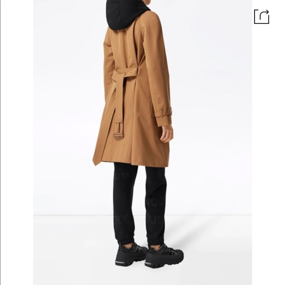burberry coat. Sipson Cotton Gabardine Belted Swing Coat In Nutmeg - Picture 11 of 12